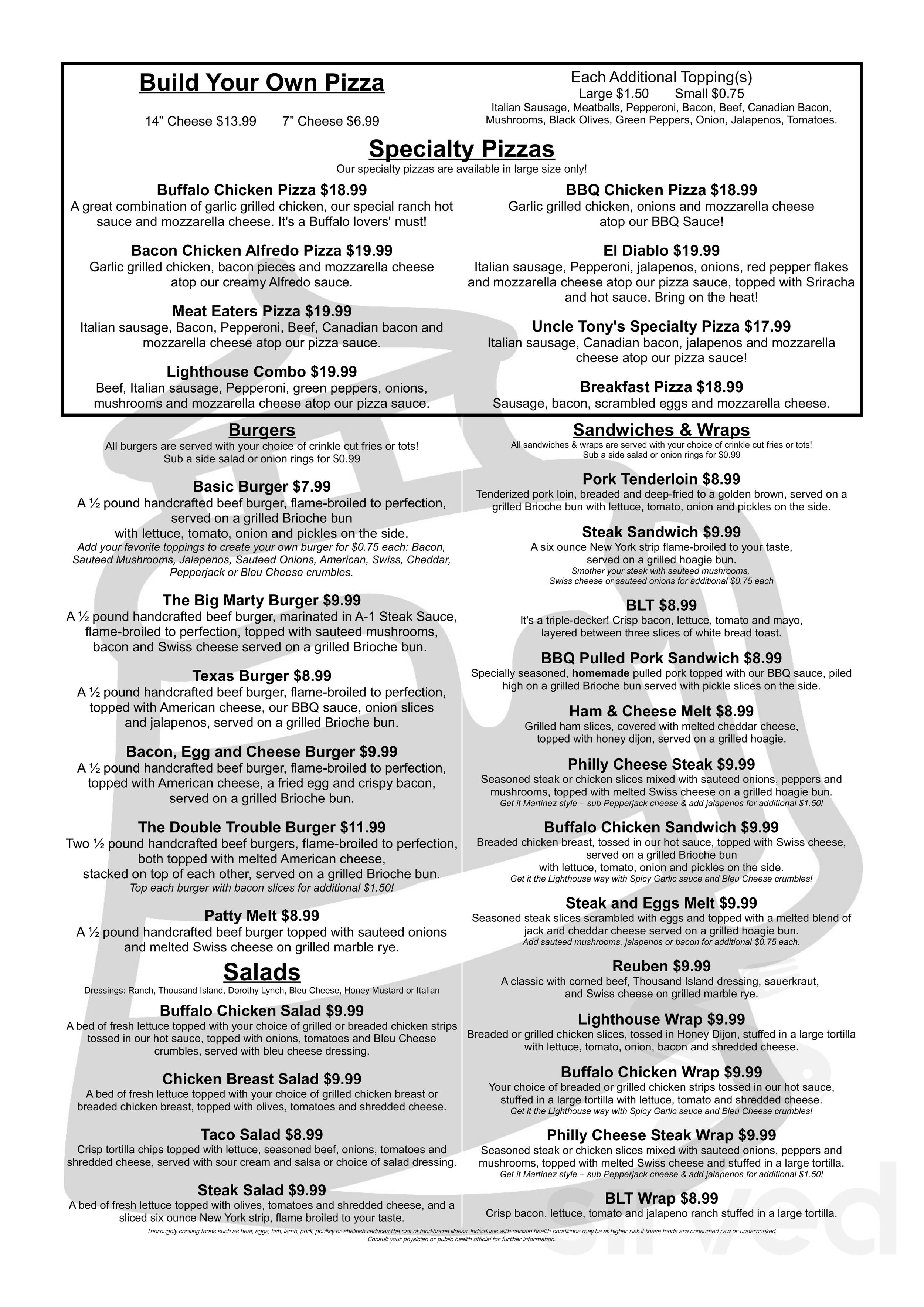 Lighthouse Bar & Grill menu in Omaha, Nebraska, USA