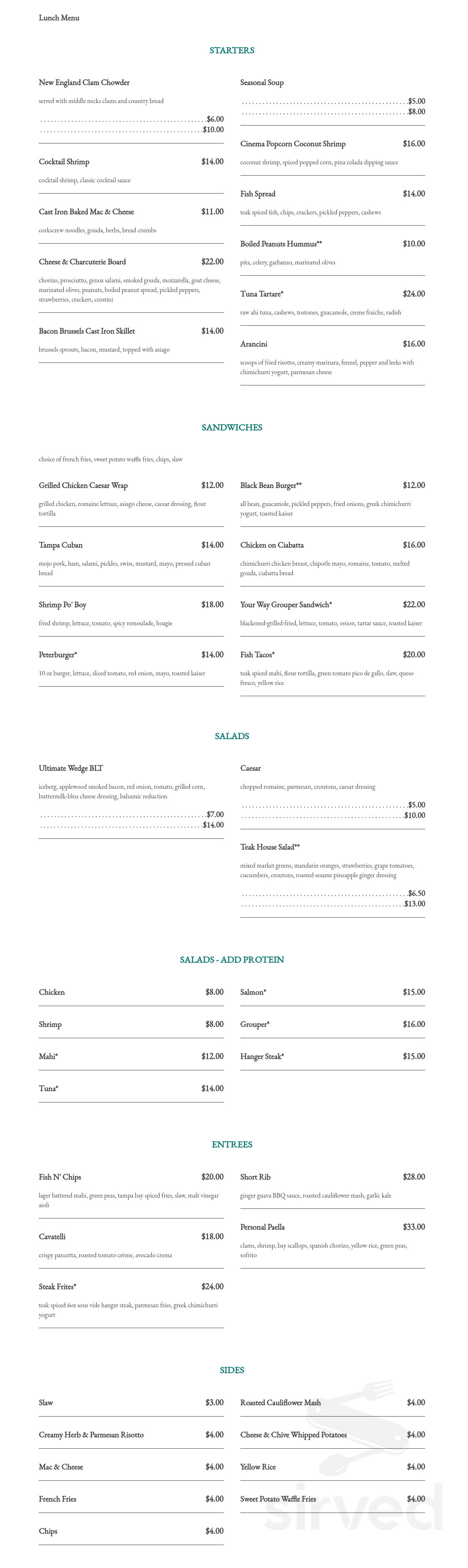 Teak Menu In St Petersburg Florida USA teak-menu-in-st-petersburg-florida-usa