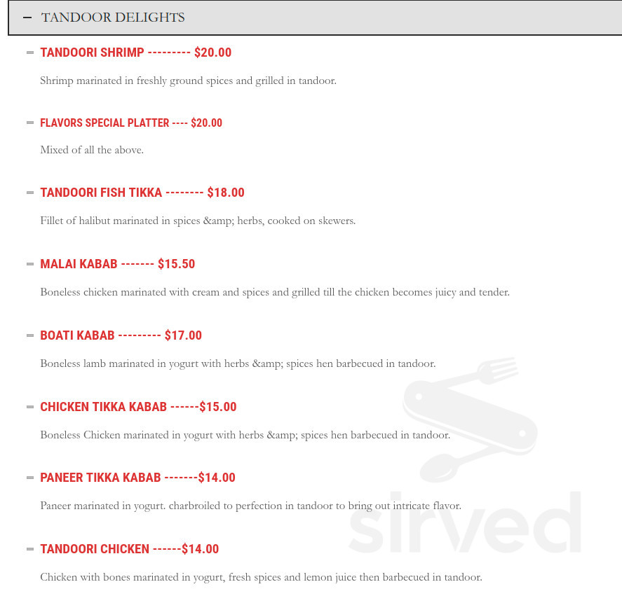 Flavors menus in Bentonville, Arkansas, United States