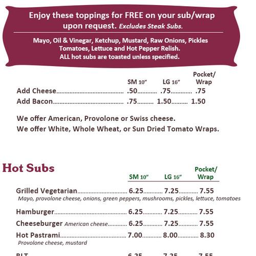Village Pizza & Subs menu in Baldwinville, Massachusetts, USA
