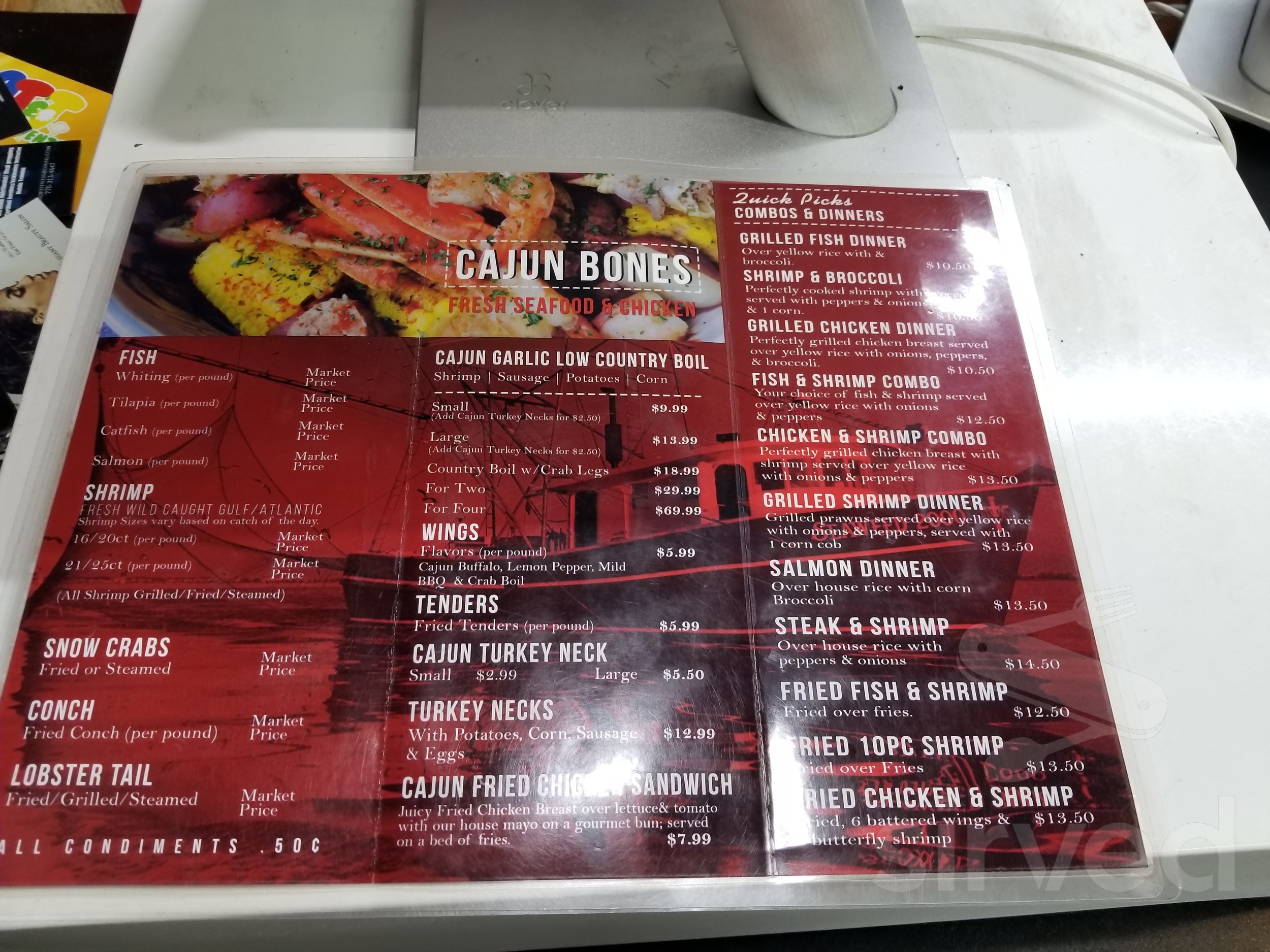 Cajun Bones Menu In Atlanta Georgia Usa