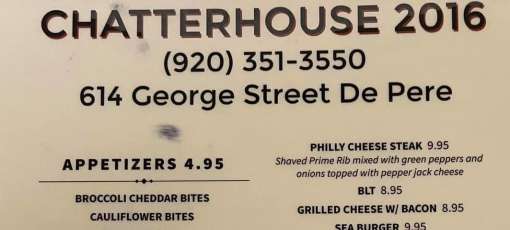 Menu for Chatterhouse in De Pere, WI | Sirved
