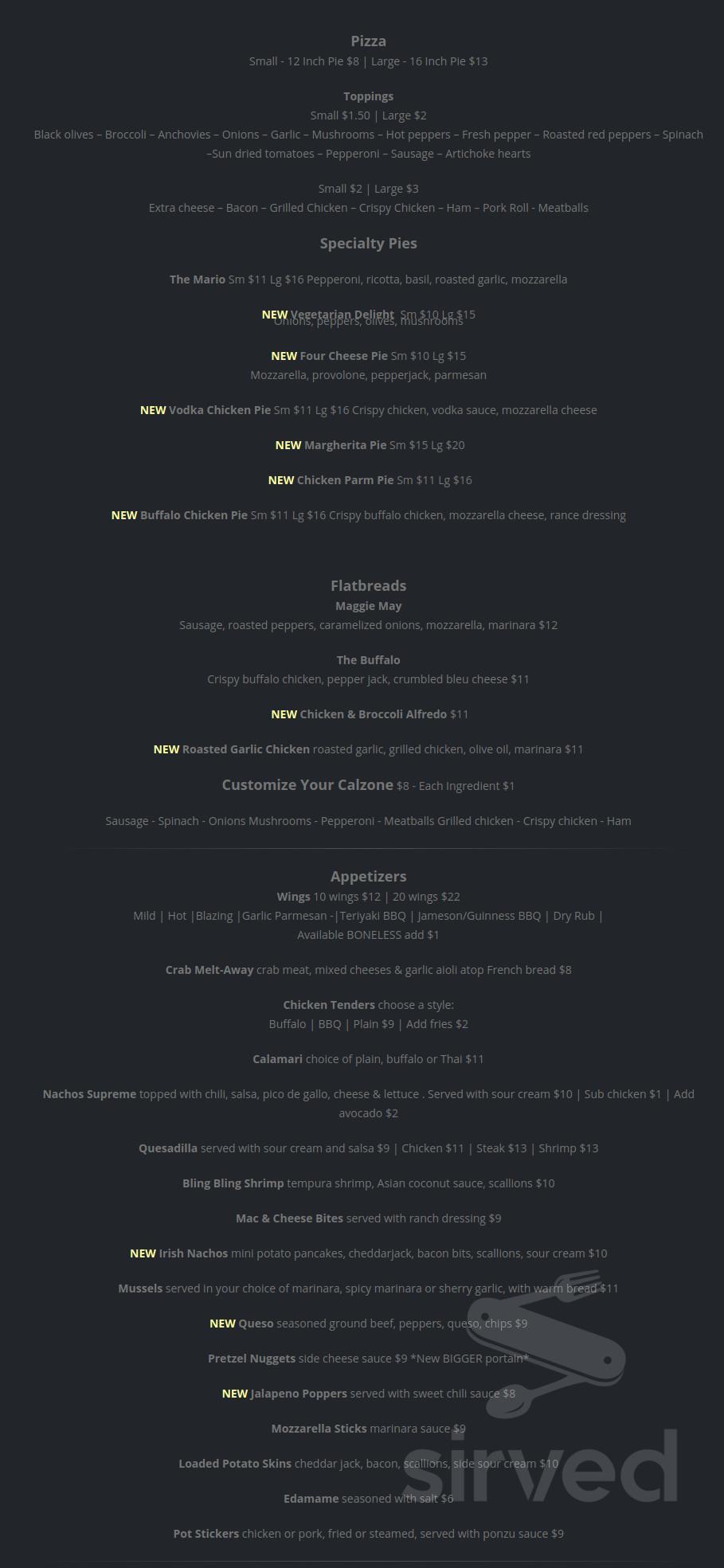 Maggie's Bar & Restaurant menus in Lakewood, New Jersey, United States