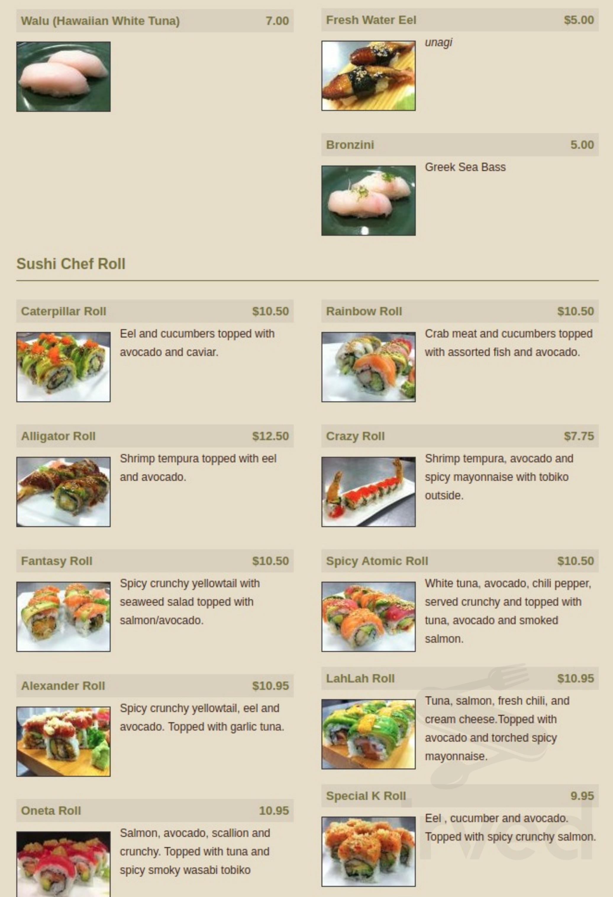 Shio Japanese Restaurant menus in Portsmouth, New Hampshire, United States