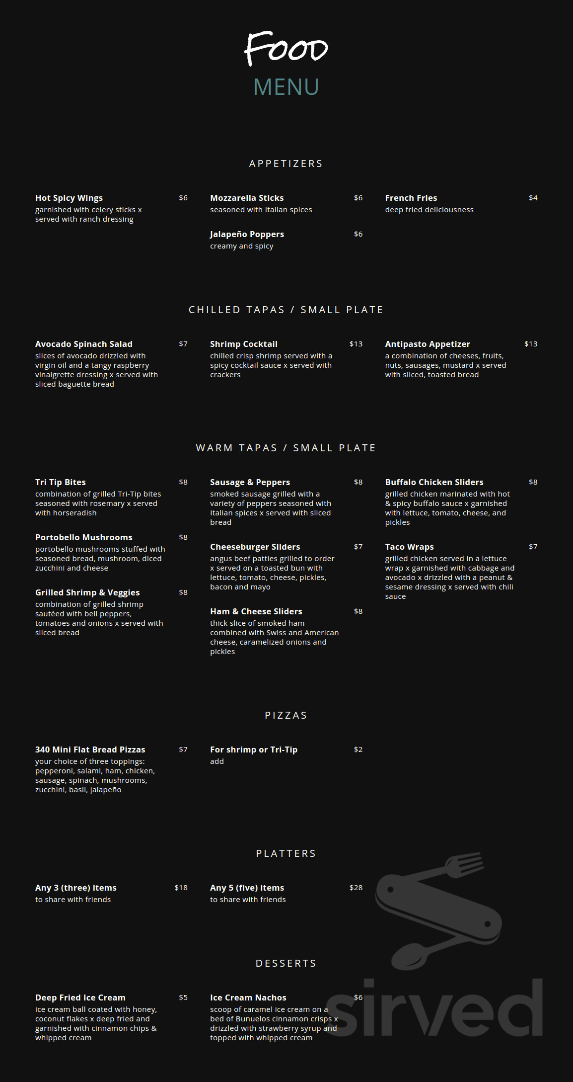 340 Restaurant & Nightclub menus in Pomona, California, United States