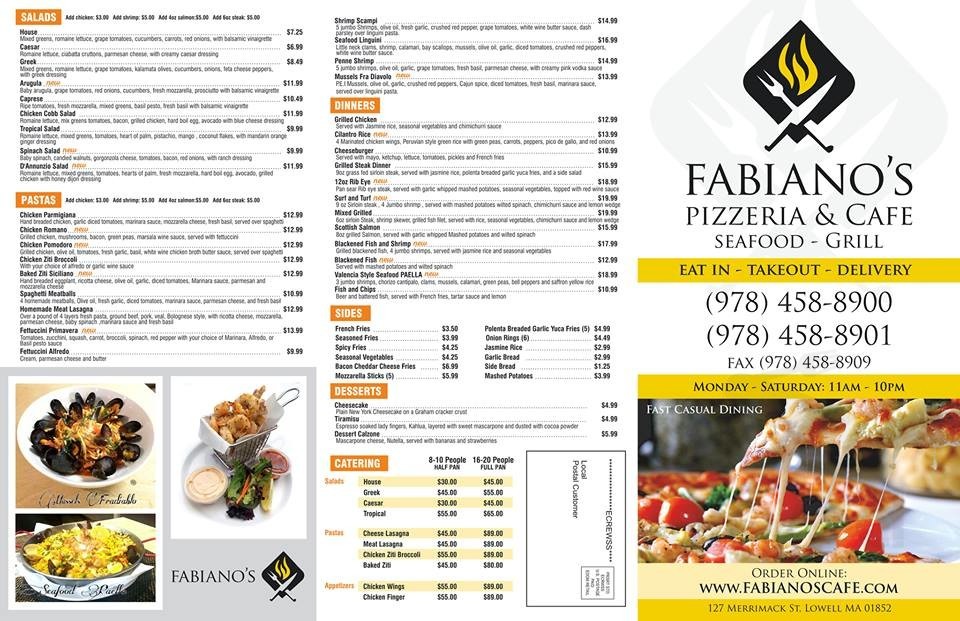 fabianos pizza menu