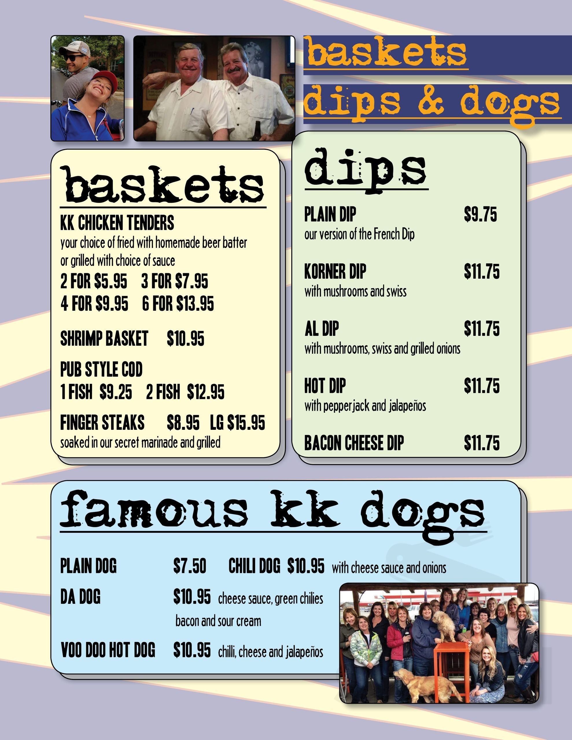 Korner Klub Bar menu in Bozeman, Montana, USA