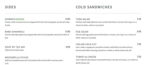 Menu for Shemalis in 3301 New Mexico Ave NW, WA | Sirved
