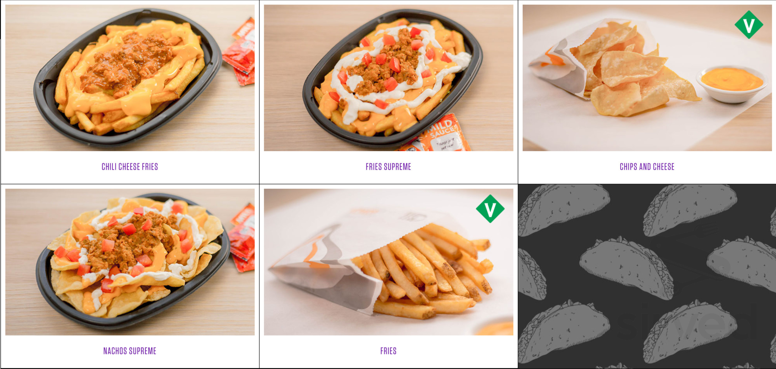 Taco Bell menu in Canton, Connecticut