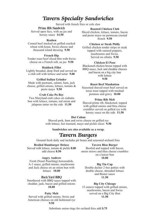 Hall's Tavern at Coventry menu in Fort Wayne, Indiana, USA