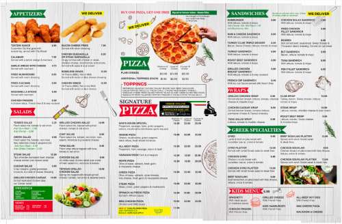 Sam's Pizza & Subs menu in Fredericksburg, Virginia, USA