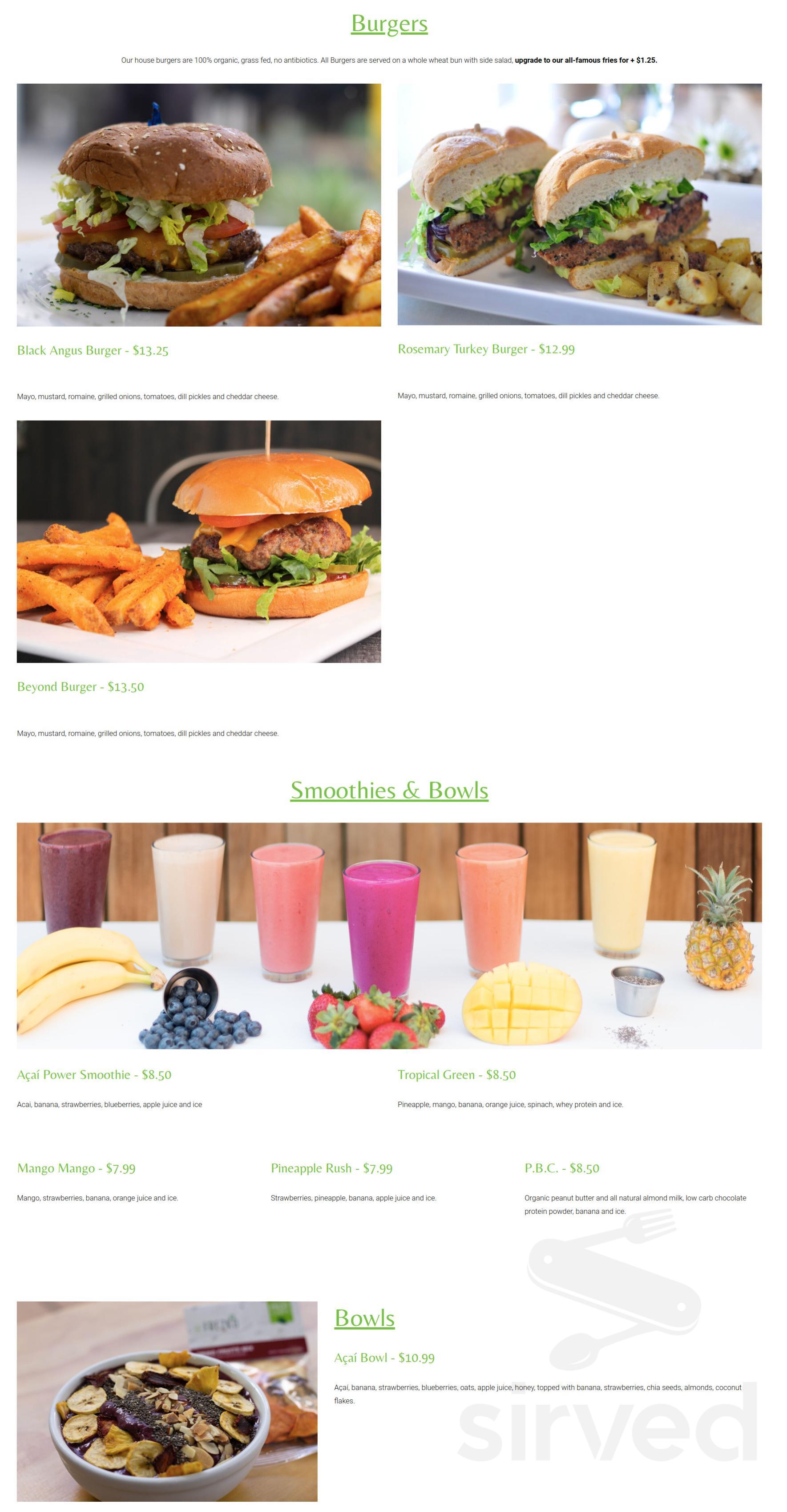 Menu - Beverly Hills CA's Energy Life Cafe | Sirved