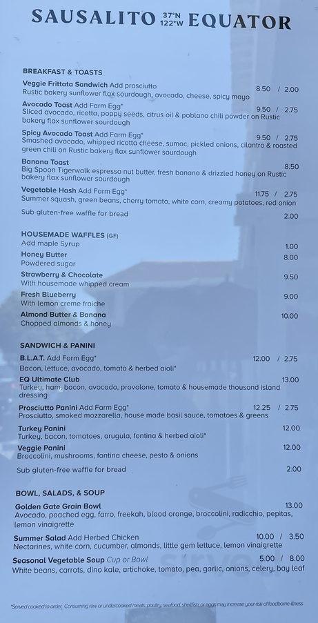 Equator Coffees menus in San Francisco, California, United States