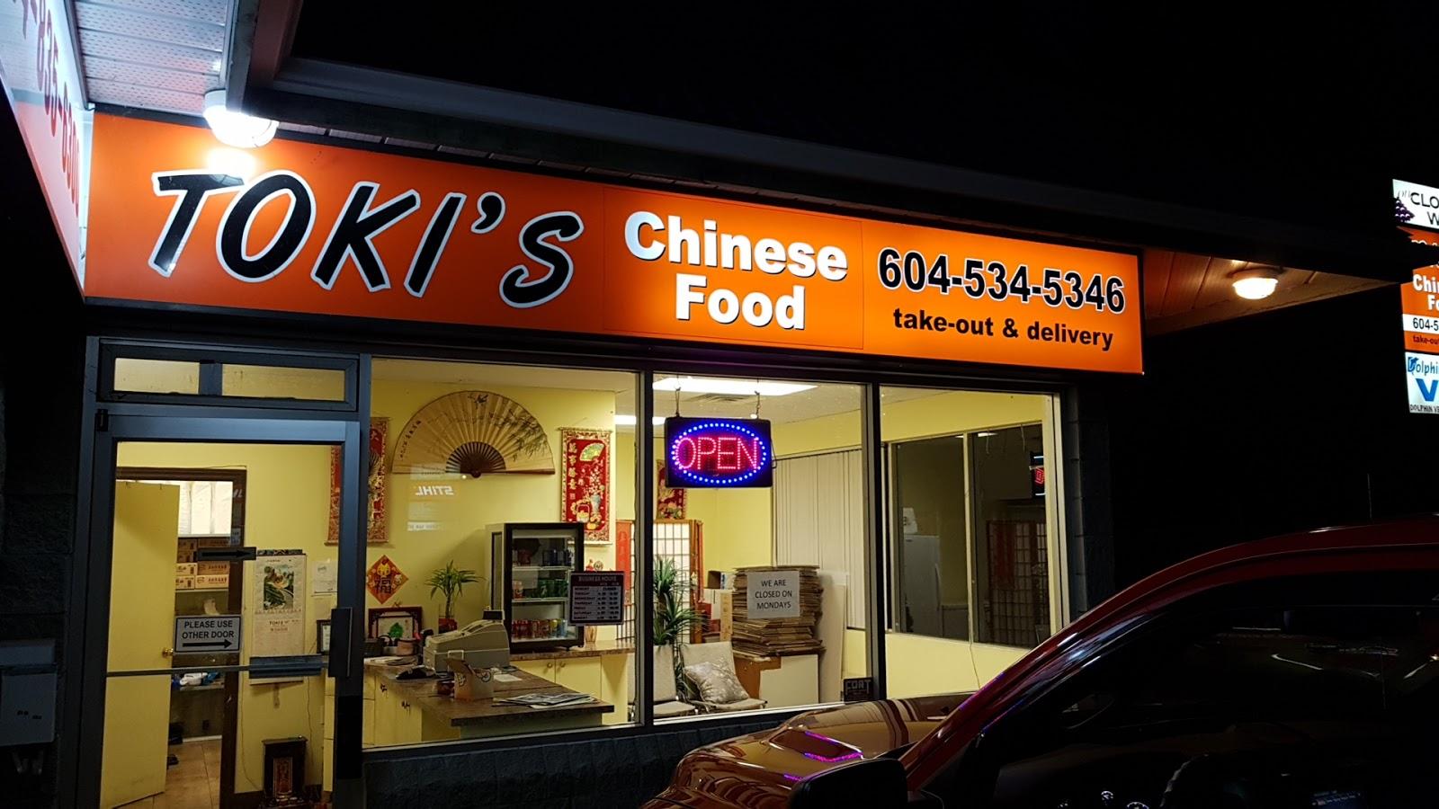Toki's Chinese Food menu in Langley, British Columbia, Canada