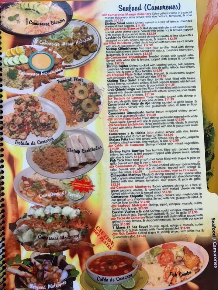 Fiesta Cancun menu in Manchester, Iowa, USA
