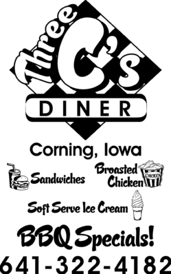 Three C's Diner Logo in Corning, Iowa