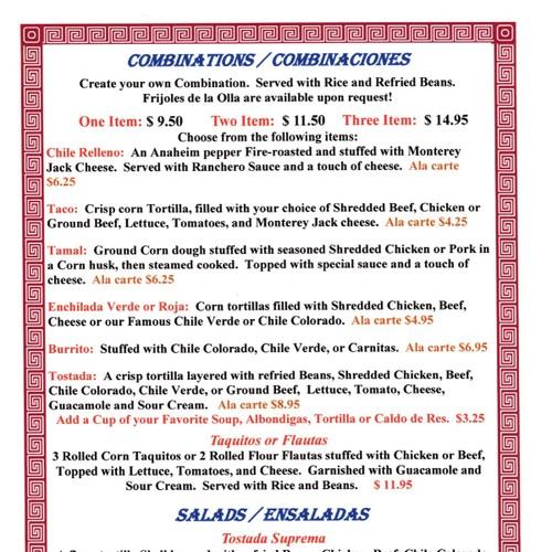 Macario's Grill menu in Indio, California, USA