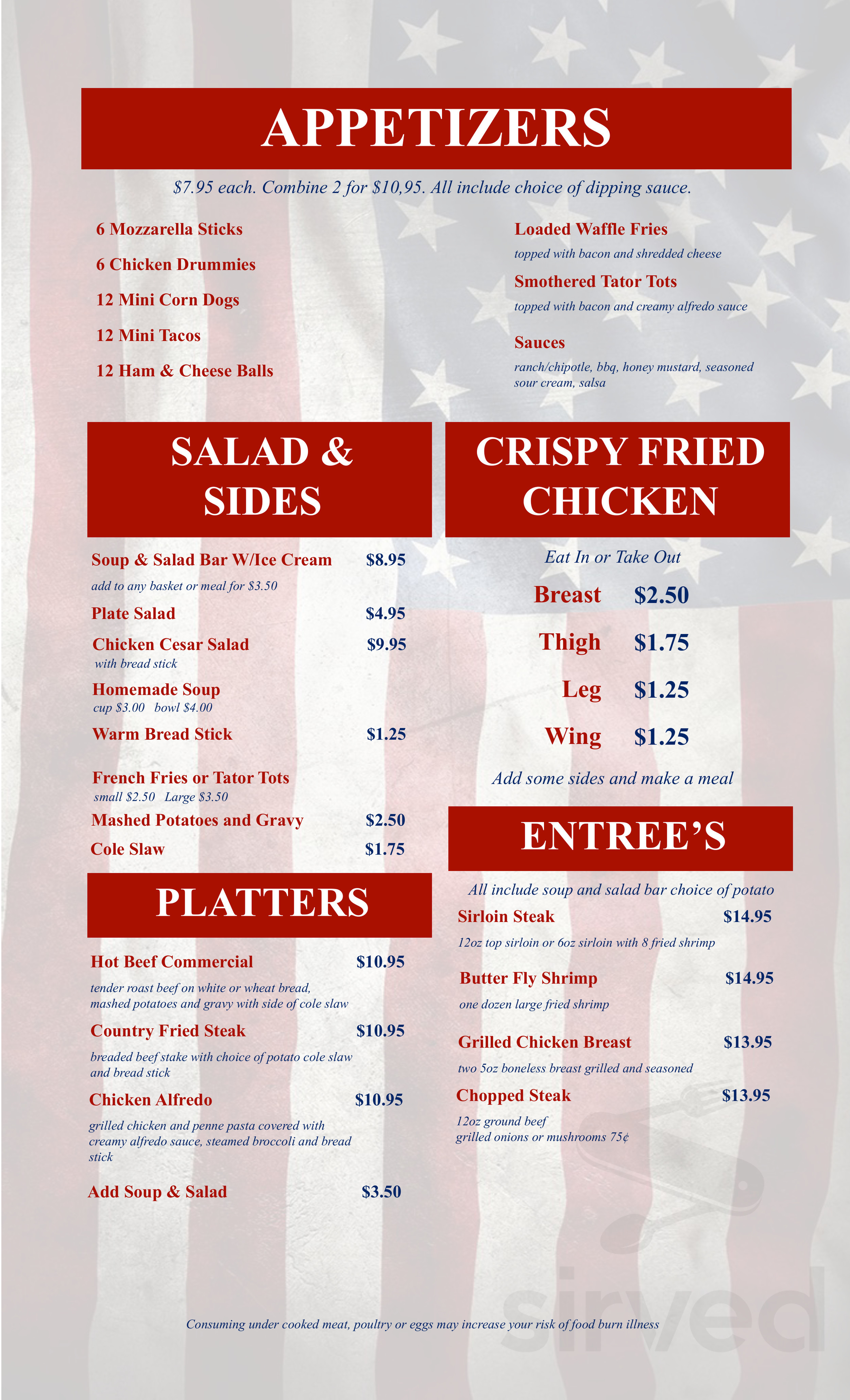 Old Creamery Cafe menu in Rice, Minnesota, USA