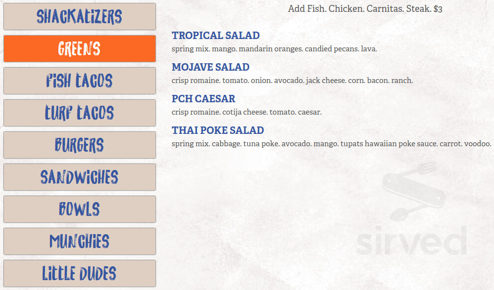 JIMMY HULA'S menu in Orlando, Florida, USA