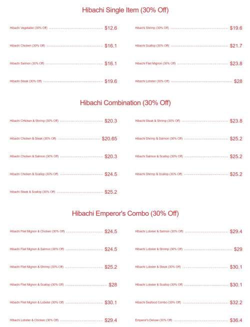 Oyako Tso's Sushi and Hibachi Steakhouse menu in Freehold, New Jersey, USA