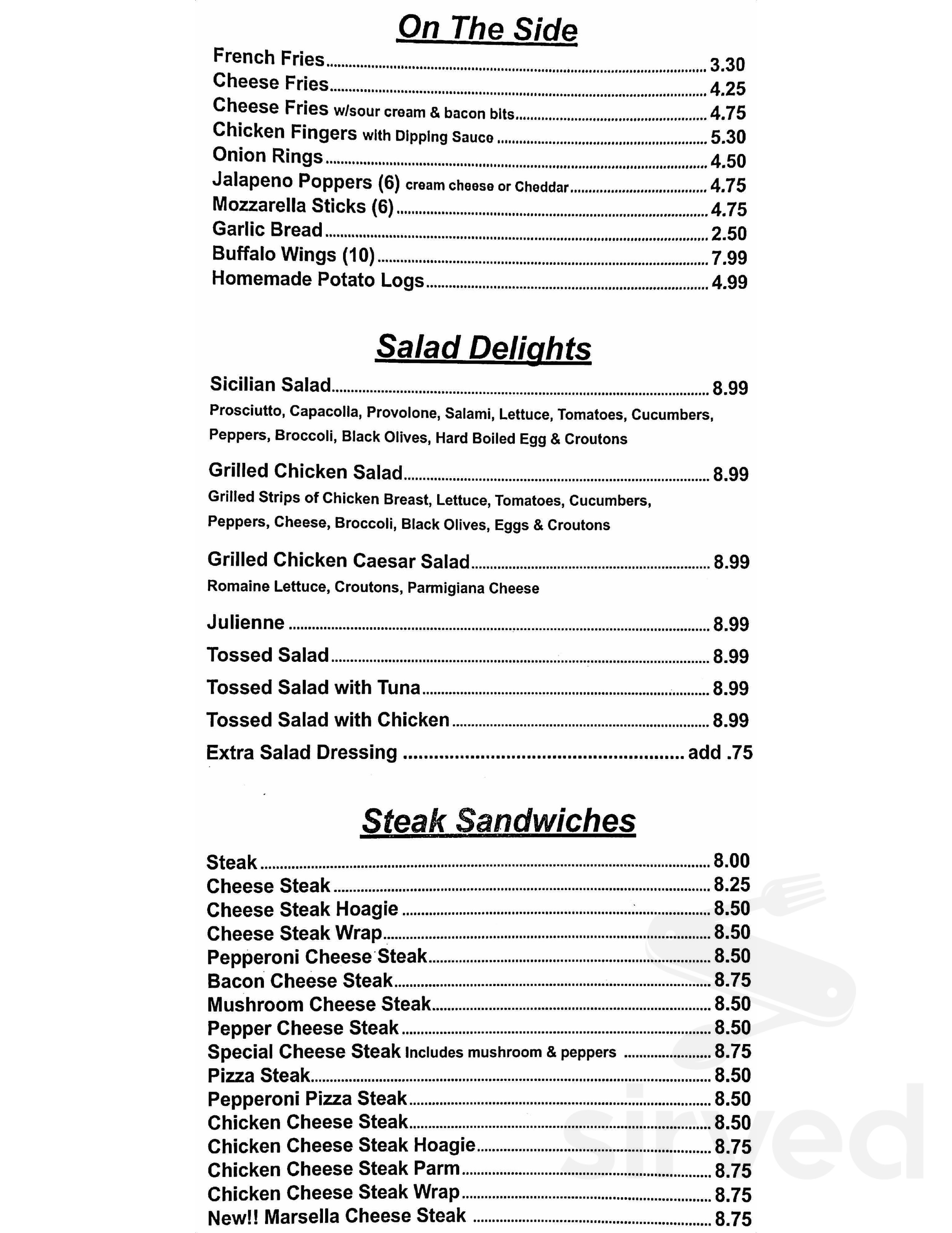 Villa Deli menu in Sicklerville, New Jersey, USA