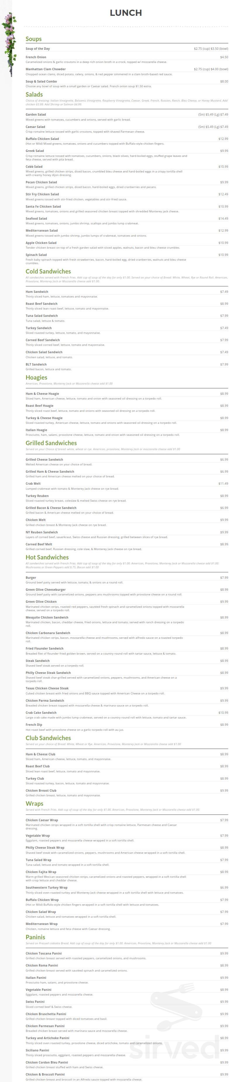 Green Olive Restaurant menu in Bridgeton, New Jersey, USA