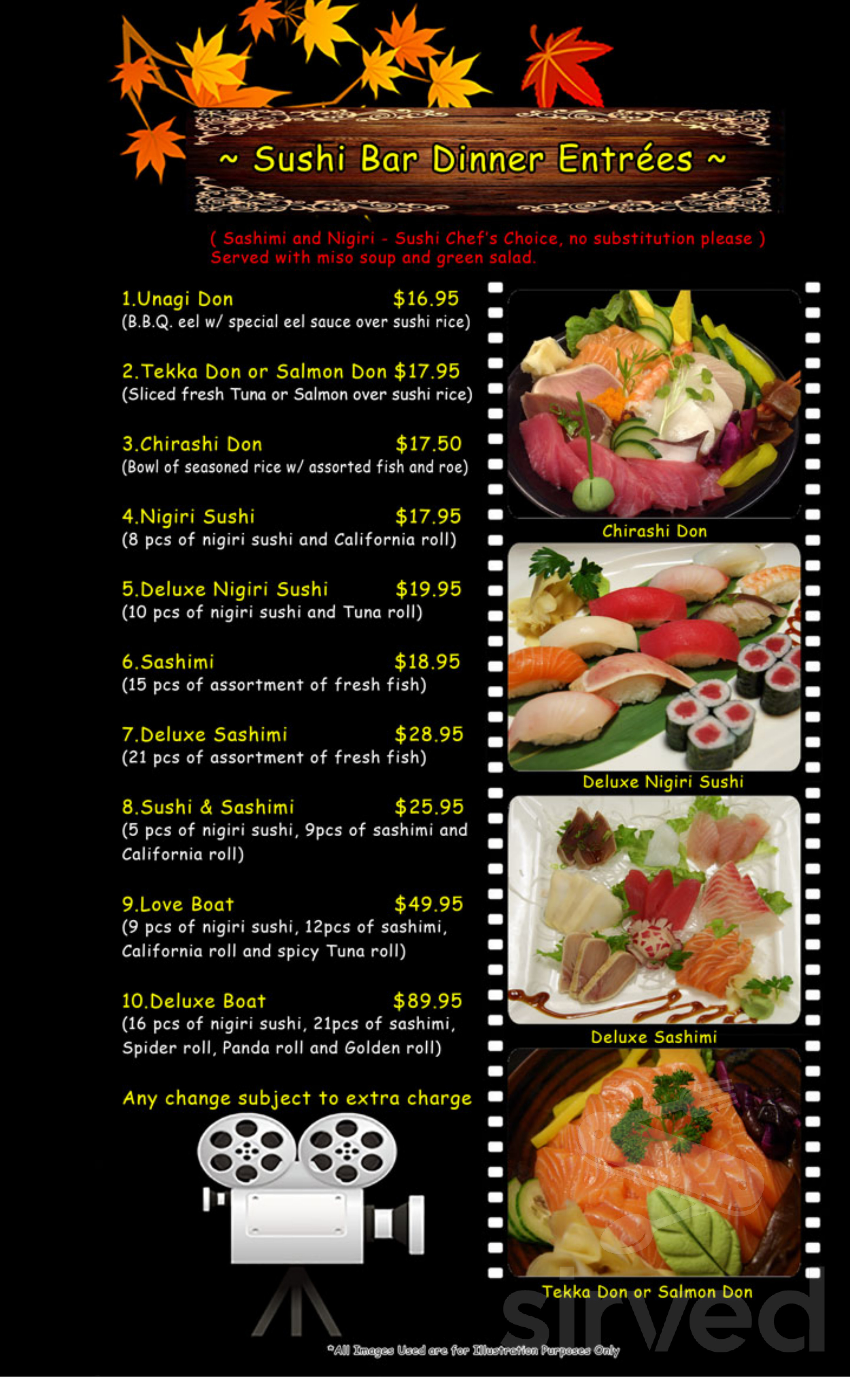 Osaka Sushi menu in Modesto, California, USA