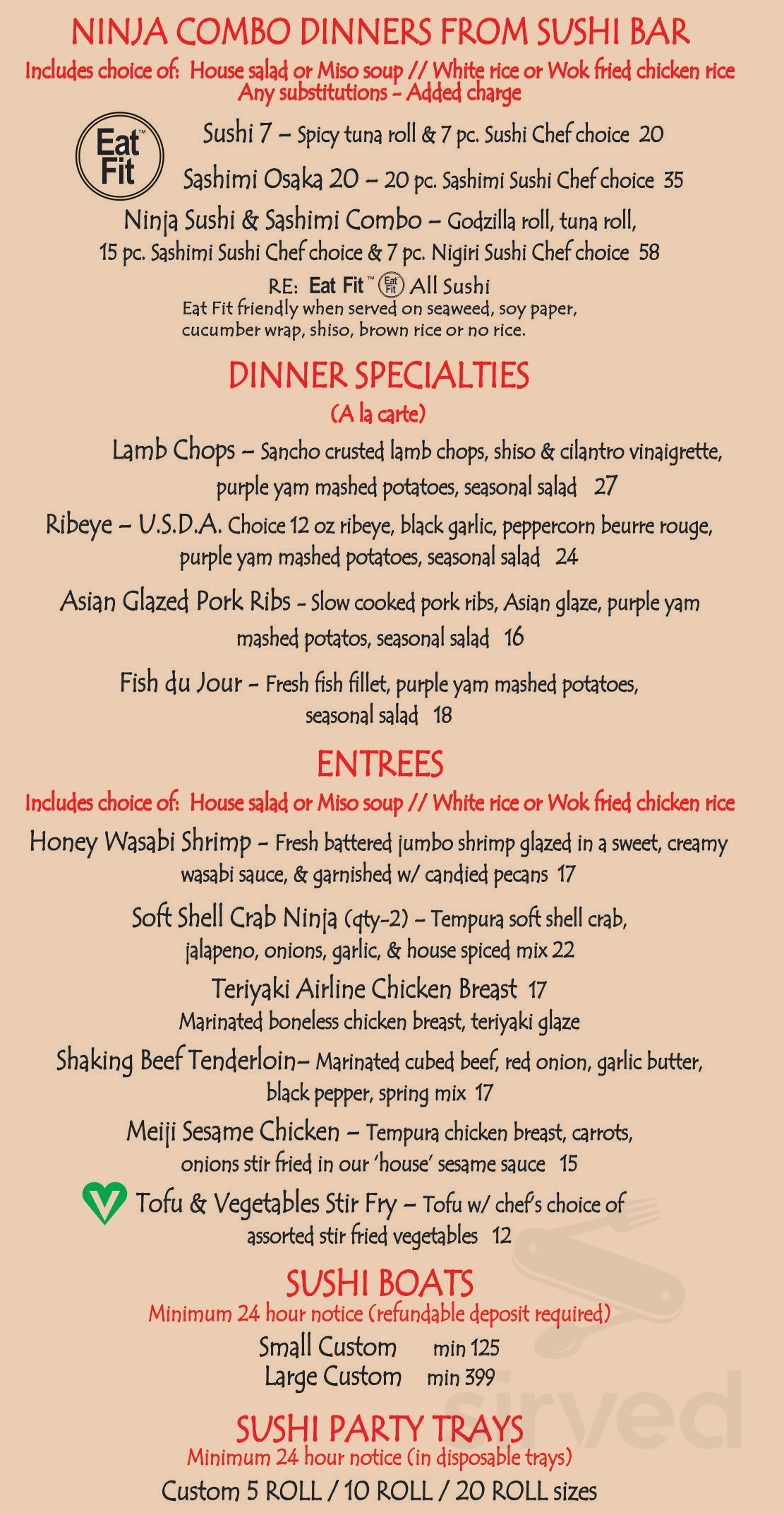 Ninjs Menu Ninja Karaoke menus in New Orleans, Louisiana, United States