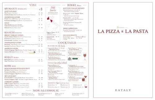 La Pizza e La Pasta menu in Las Vegas, Nevada, USA