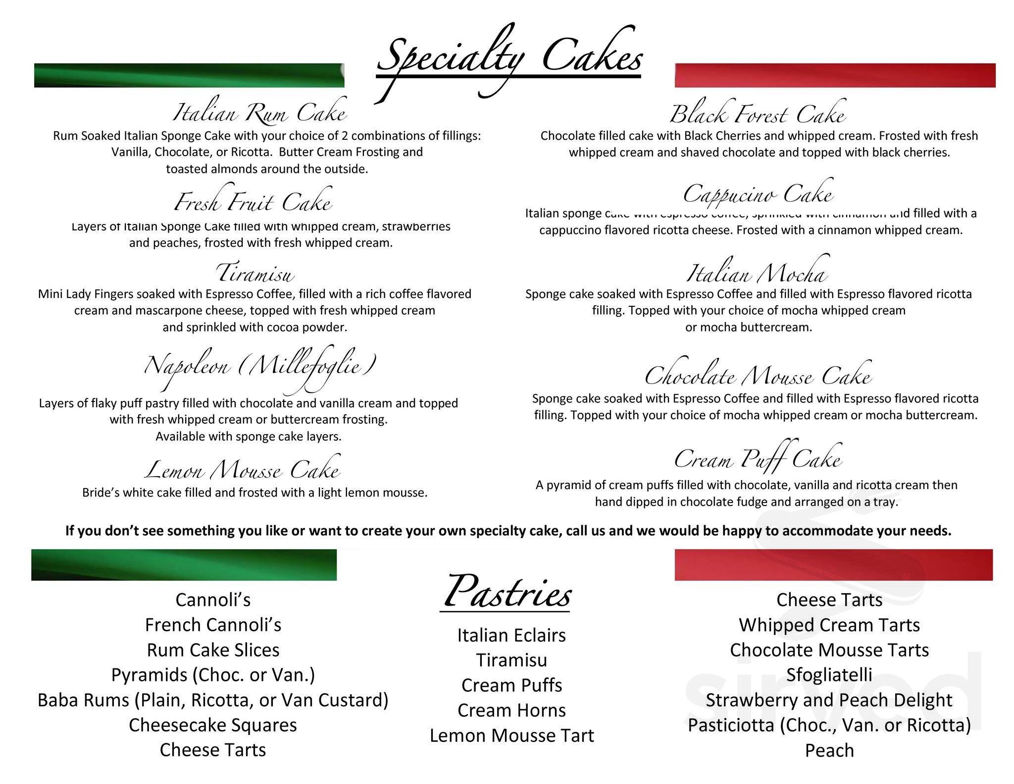 Cavallo's Deli and Imported Italian Foods Waterbury menu in Waterbury