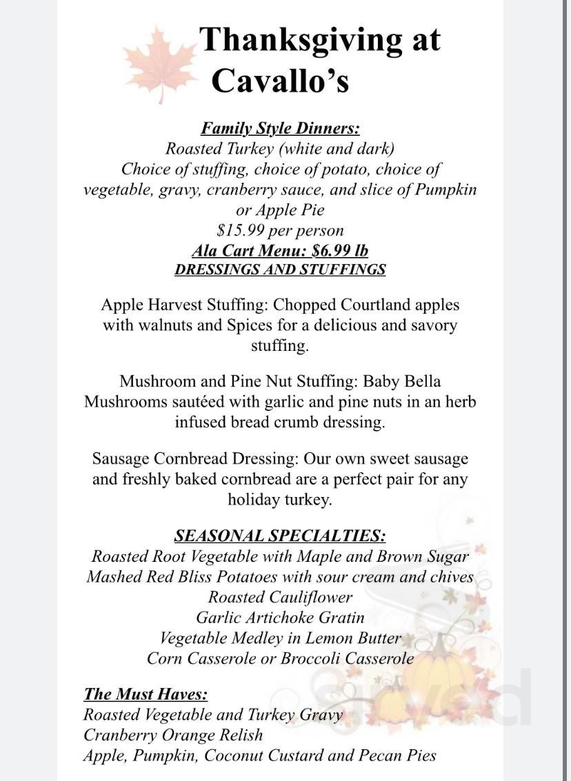 Cavallo's Deli and Imported Italian Foods Waterbury menu in Waterbury ...