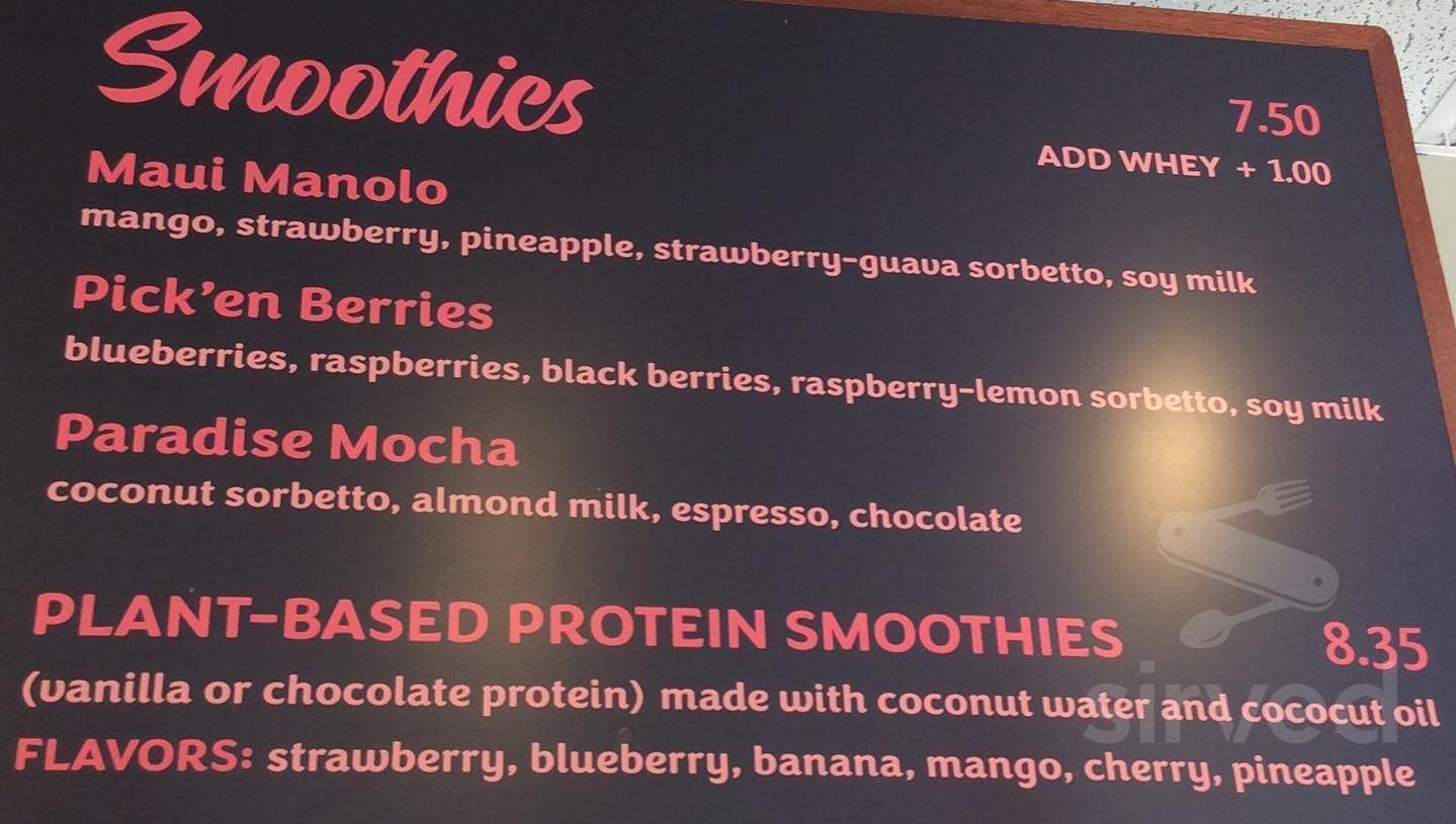 Hawai‘i Gelato menu in Lahaina, Hawaii, USA