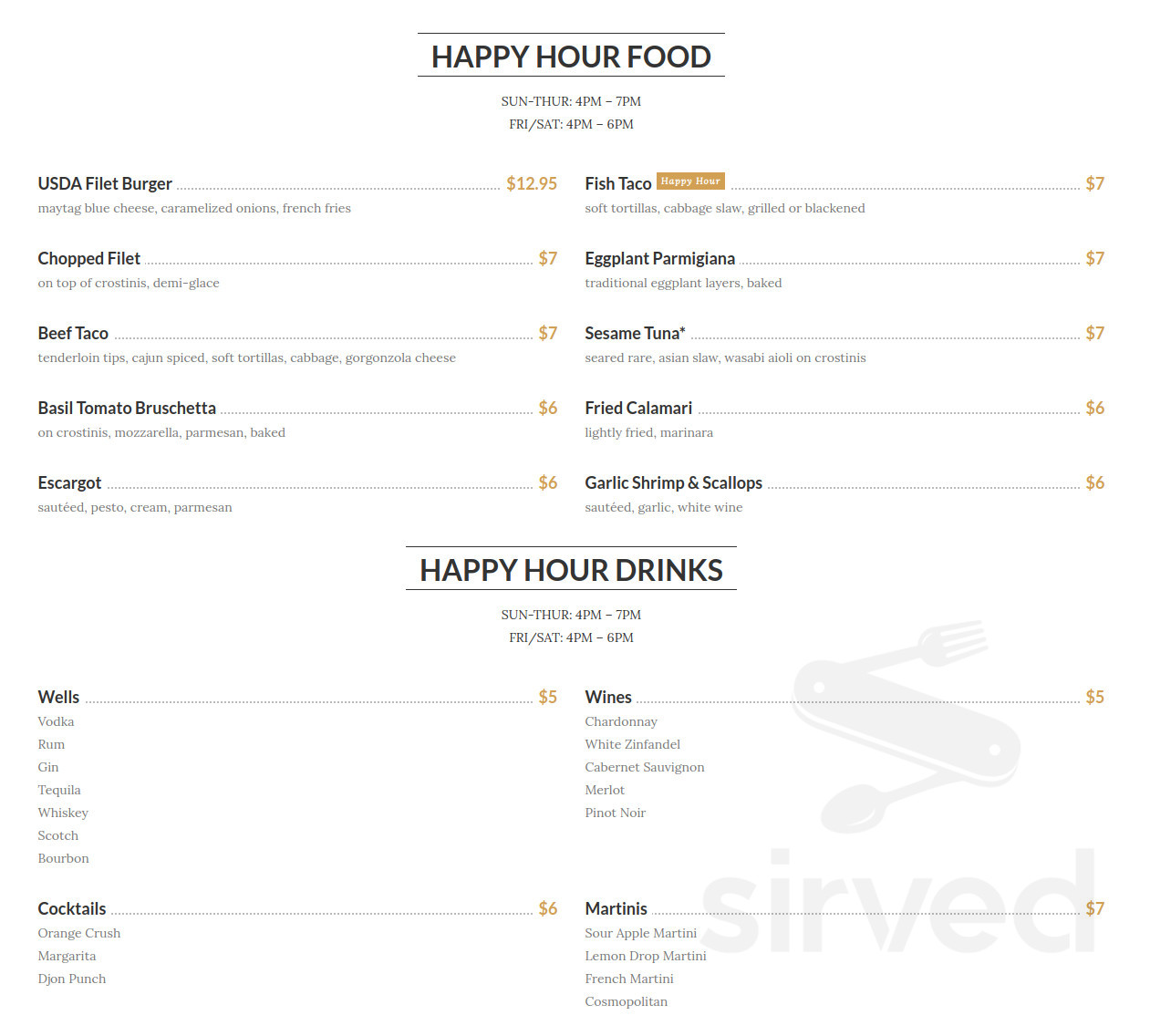 Djon's Steak And Lobster House menu in Melbourne Beach, Florida, USA