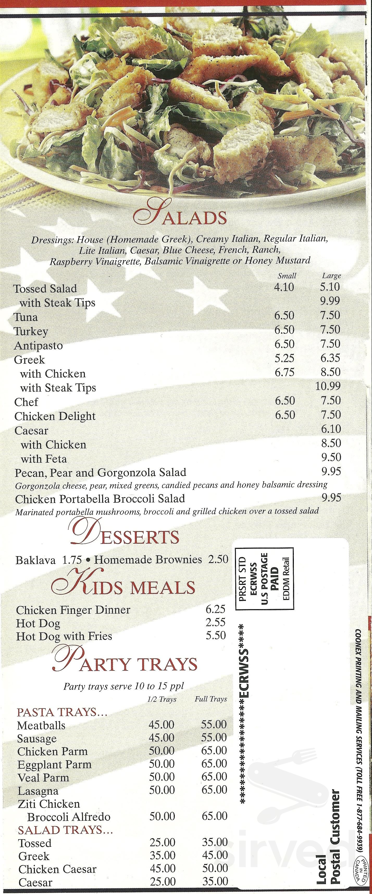 Stoughton Pizza menu in Stoughton, Massachusetts, USA