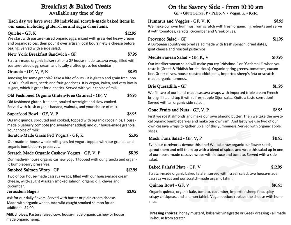 LaVita Bakery and Gelato (former Scone Age Bakery) menu in Dunedin