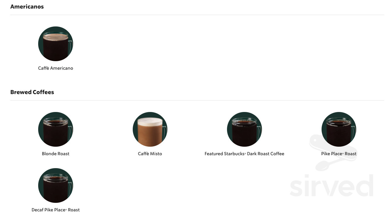 Starbucks drink menu in Murrieta, California