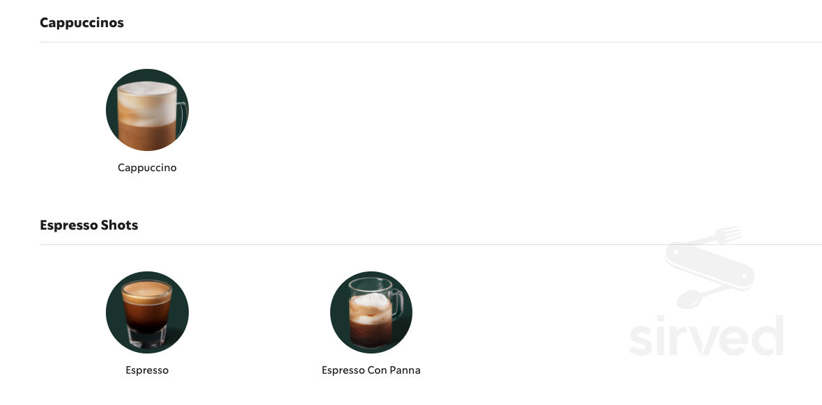 Starbucks drink menu in Murrieta, California