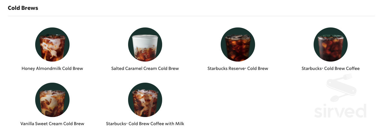 Starbucks drink menu in Murrieta, California
