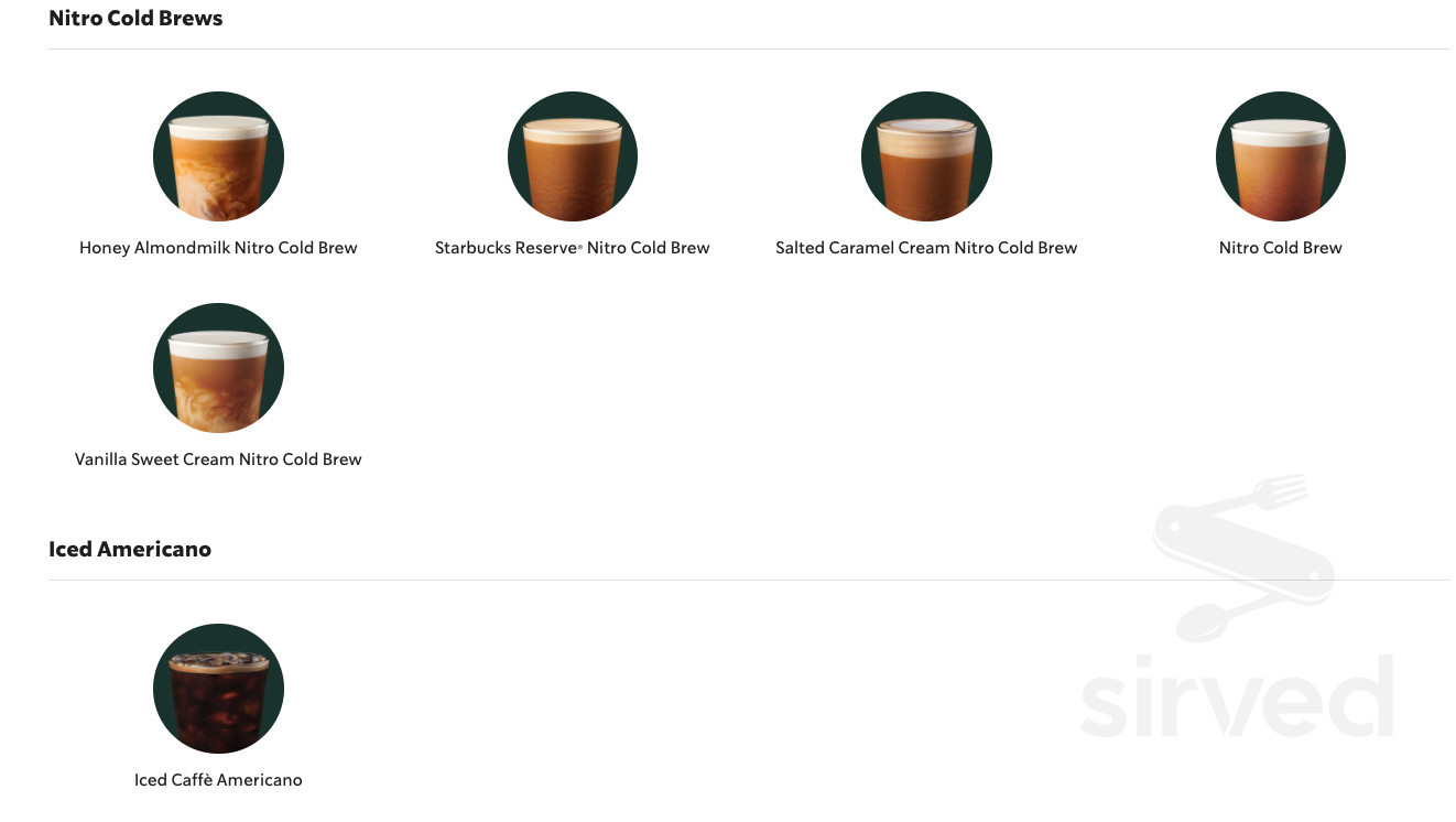 Starbucks drink menu in Murrieta, California