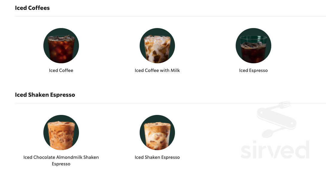 Starbucks drink menu in Murrieta, California
