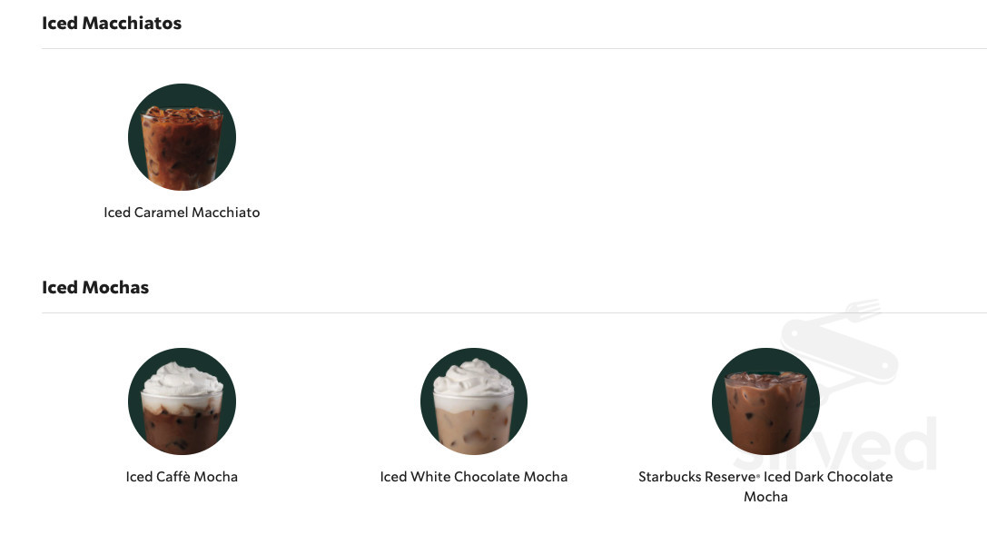 Starbucks drink menu in Murrieta, California