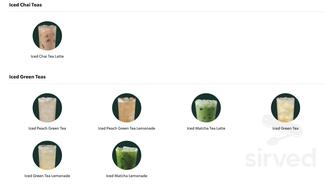 Starbucks drink menu in Murrieta, California