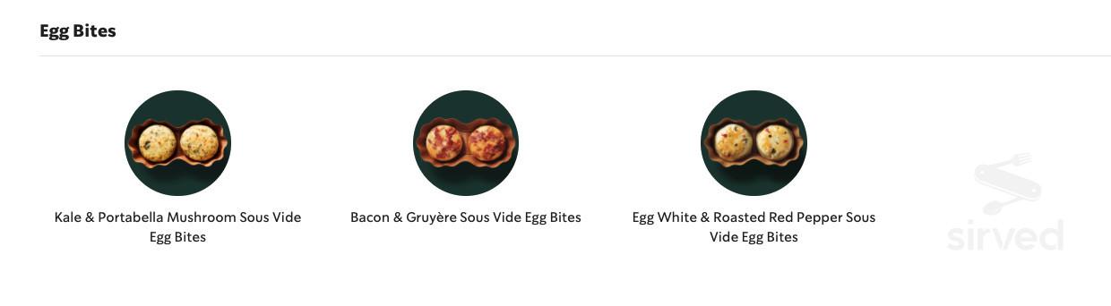 Starbucks breakfast menu in Murrieta, California