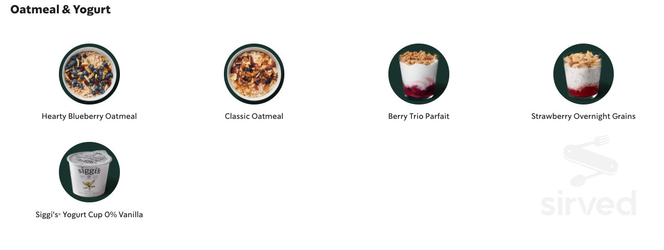 Starbucks menu in Murrieta, California