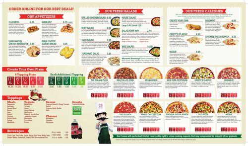 Cristy's Pizza menu in Lancaster, Ohio, USA