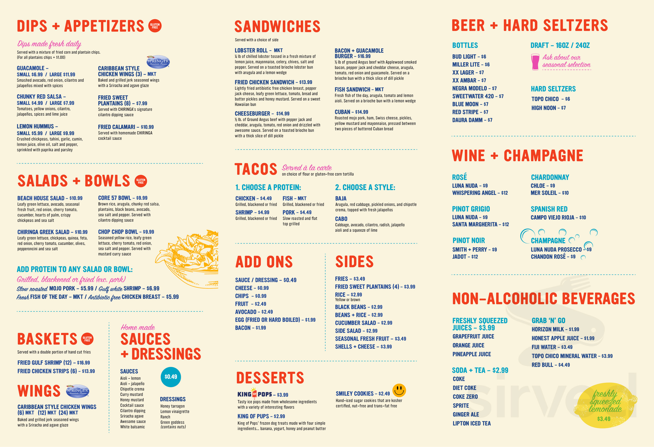 CHIRINGA menu in Alpharetta, USA