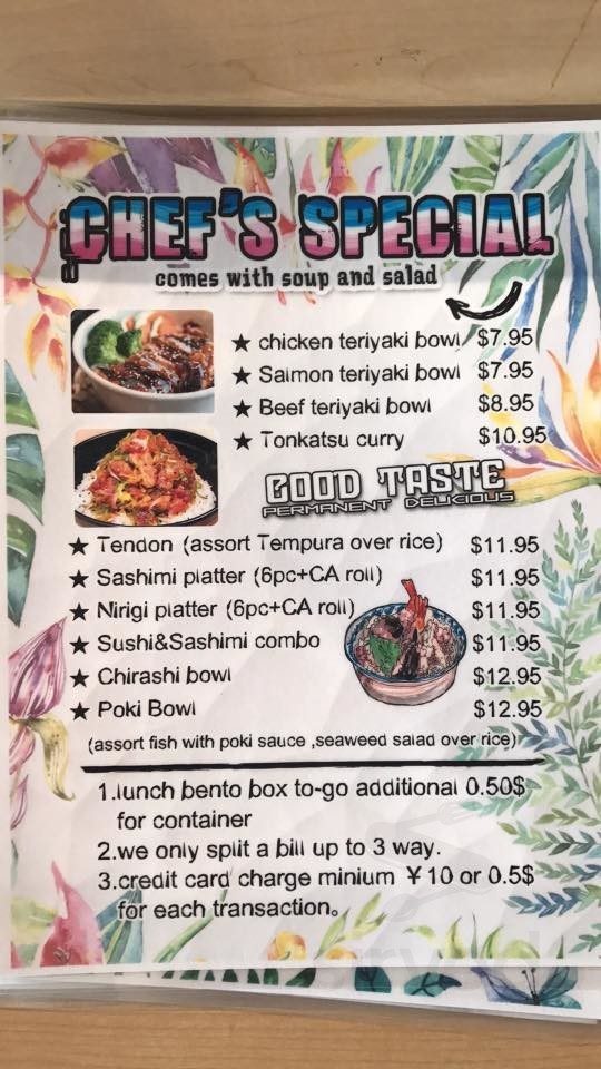 Hana Japanese Restaurant menu in Fairfield, California, USA