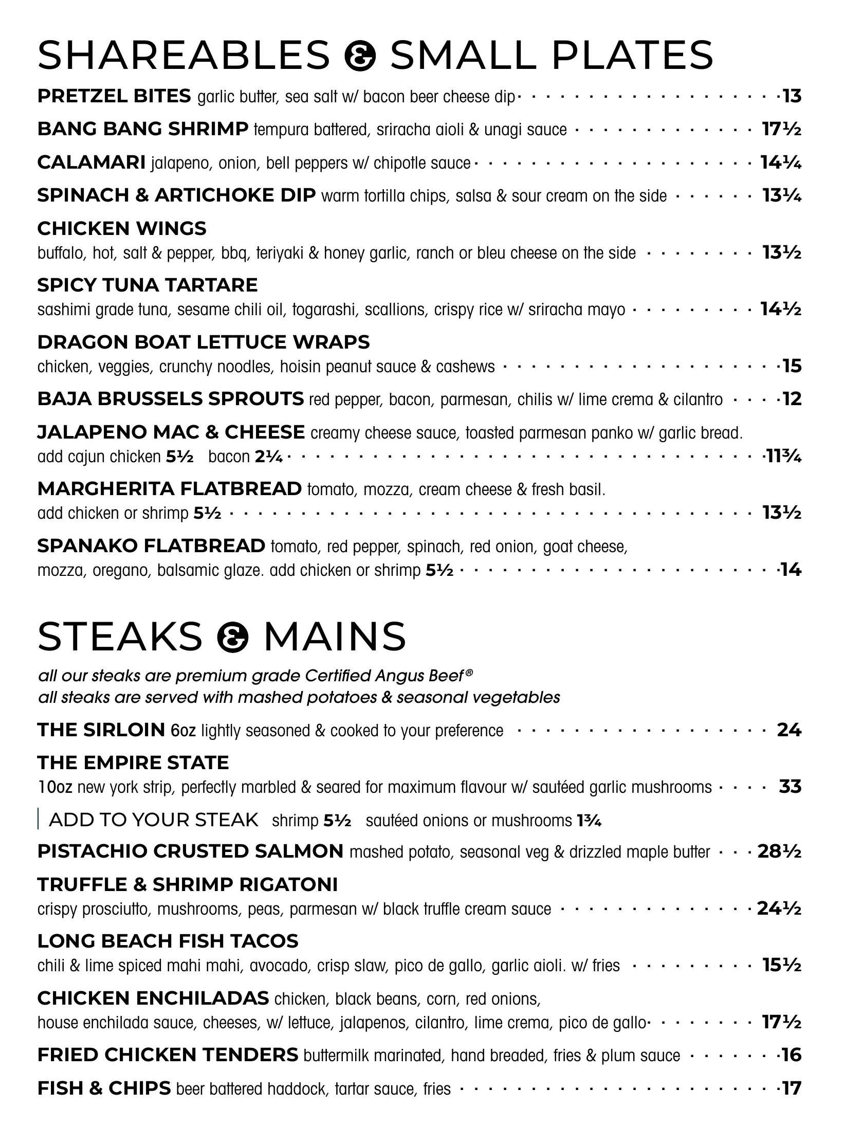 State and main menu discount