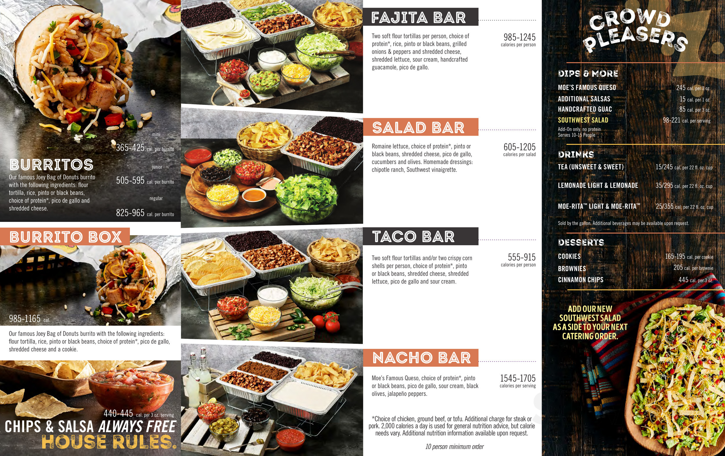 Moe's Southwest Grill catering menu in Camp Pendleton North, California