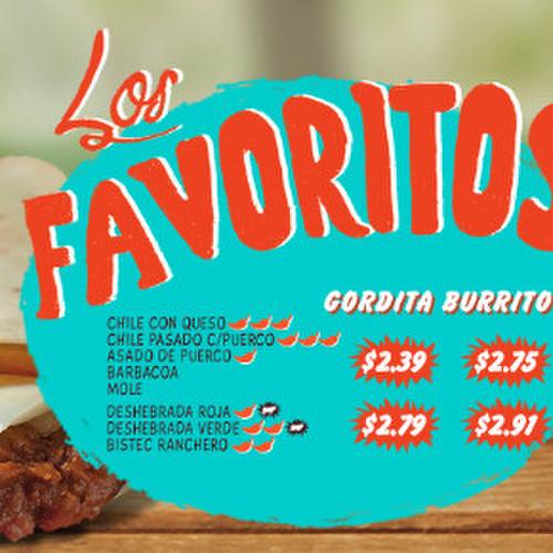 La Gorda Mexican Food menu in El Paso, Texas, USA
